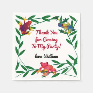 Serviette En Papier Zoo de la jungle de grenouilles
