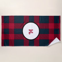 Serviette en plaid de buffle Monogram