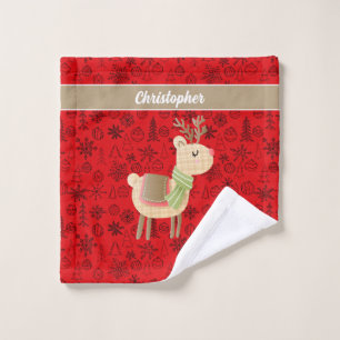 Serviette faciale de rennes, monogramme de script