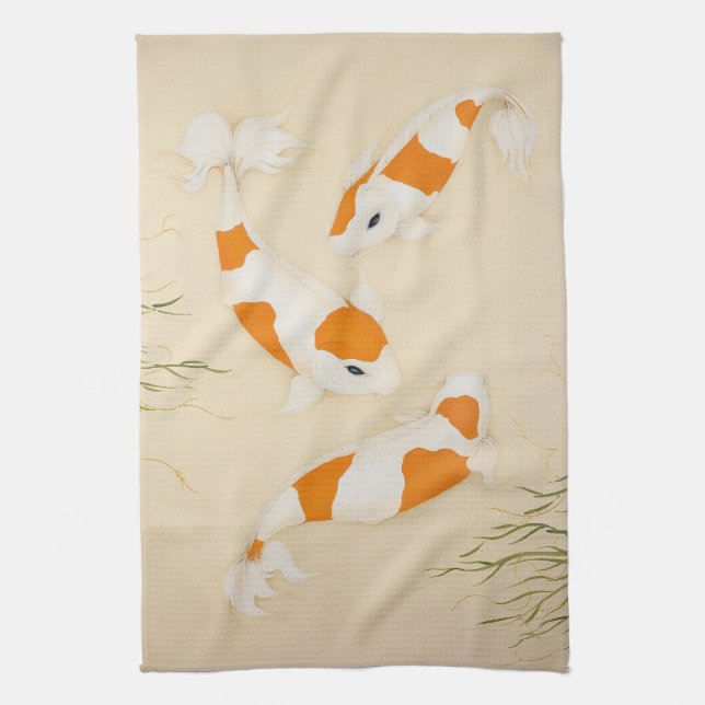 Serviette Feng Shui Koi Fishes (Vertical)