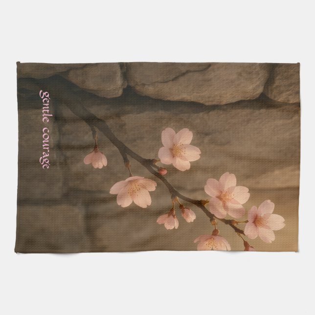 Serviette Fleur de Cerisier Courage Doux (Horizontal)