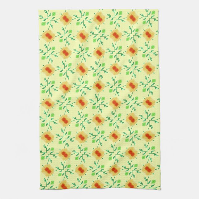 Serviette Florale Jaune moderne (Vertical)