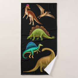 Serviette foncée de Bath de dinosaures