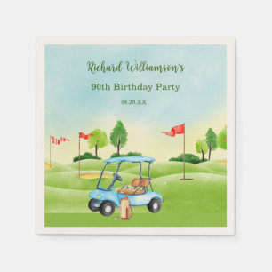 Serviette Golf Cart Scenic Custom 90. Geburtstag