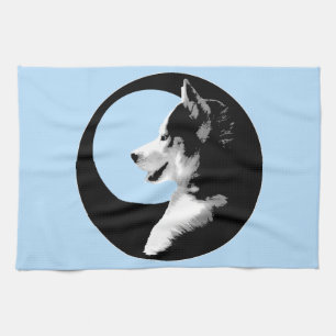 Serviette Husky Pup Husky Malamute Serviette de th