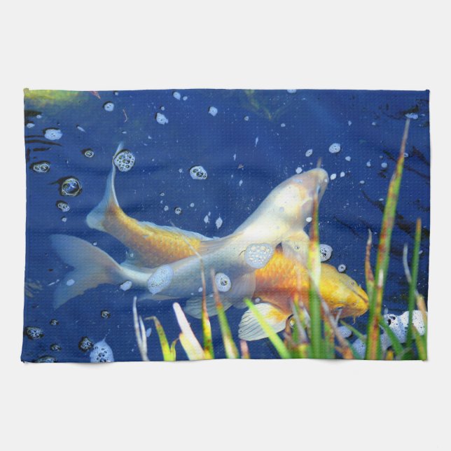 serviette japonaise koi carp pond (Horizontal)