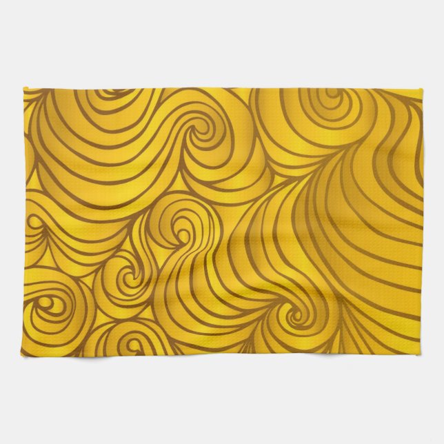Serviette jaune d'or de remous (Horizontal)