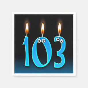 Serviette Jetable 103e anniversaire bougie avec globes oculaires