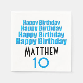Serviette Jetable 10e anniversaire fête Papier personnalisé serviett