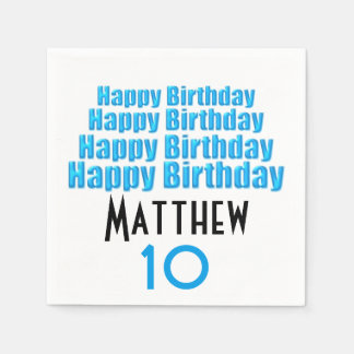 Serviette Jetable 10e anniversaire fête Papier personnalisé serviett
