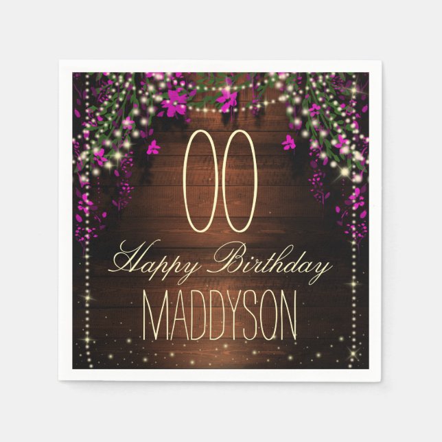 Serviette Jetable 16e 18e 21e 30e 40e 50e 60e 70e anniversaire (Devant)