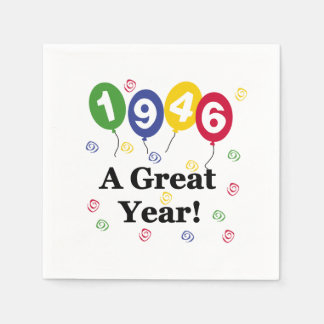 Serviette Jetable 1946 Une grande année Papier d'anniversaire Napkin