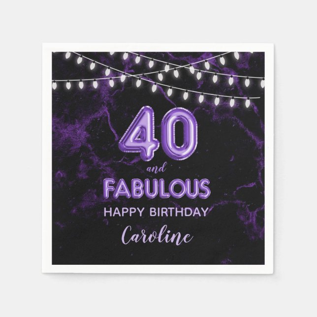 Serviette Jetable 40 et fabuleux ballons d'huile violette et lampes  (Devant)