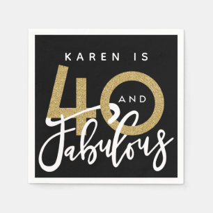 Serviette Jetable 40 et serviettes fabuleuses de fête d'anniversair