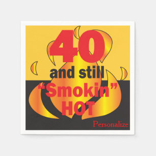 Serviette Jetable 40 et toujours Smokin chauds - quarantième