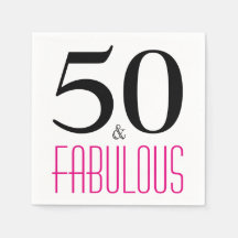 50 et fabuleux Anniversaire Papier de fête serviet