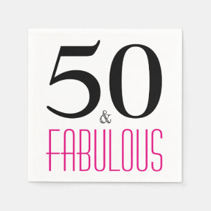 Serviette Jetable 50 et fabuleux Anniversaire Papier de fête serviet