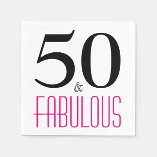 Serviette Jetable 50 et fabuleux Anniversaire Papier de fête serviet
