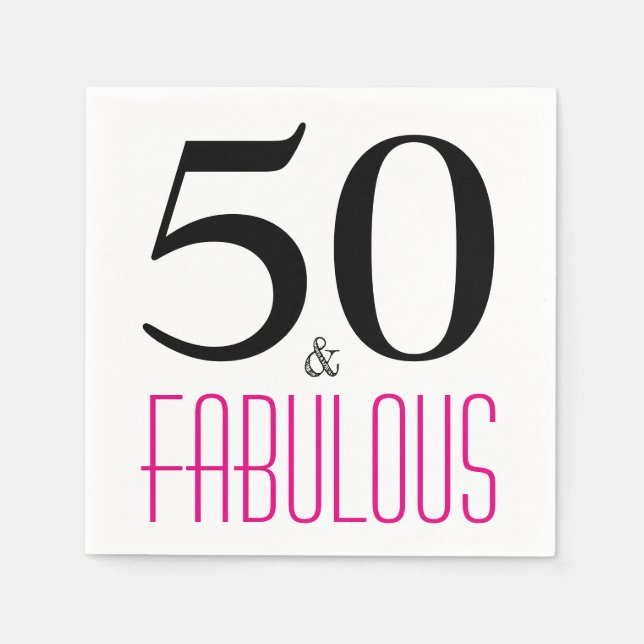 Serviette Jetable 50 et fabuleux Anniversaire Papier de fête serviet (Devant)