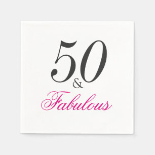 Serviette Jetable 50 et fabuleux Anniversaire Papier de fête serviet