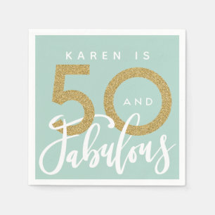 Serviette Jetable 50 et serviettes fabuleuses de fête d'anniversair