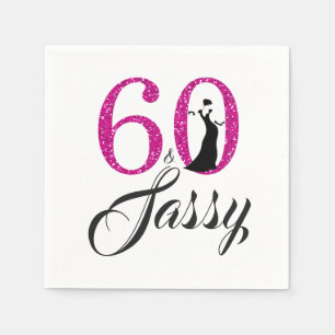 Serviette Jetable 60 et fête d'anniversaire de la Parties scintillan