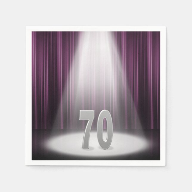Serviette Jetable 70e anniversaire du mariage sous les projecteurs (Devant)