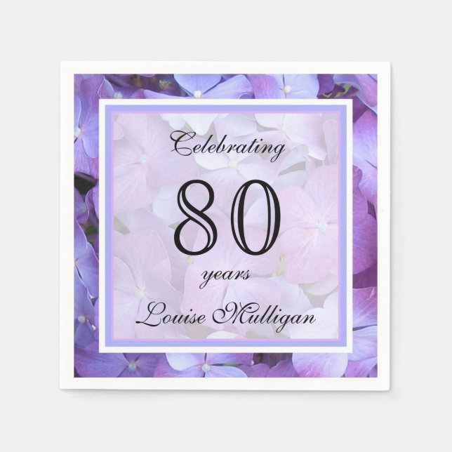 Serviette Jetable 80e anniversaire de la fête Papier serviettes (Devant)