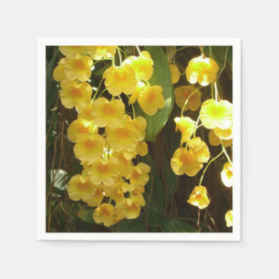 Serviette Jetable Accrocher les orchidées jaunes Fleurs tropicales