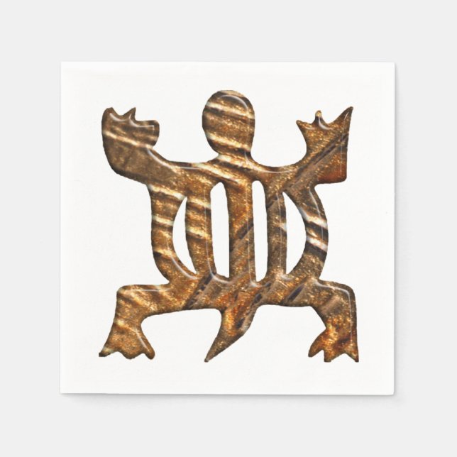 Serviette Jetable Adinkra africaine symbole de l'adaptabilité. (Devant)