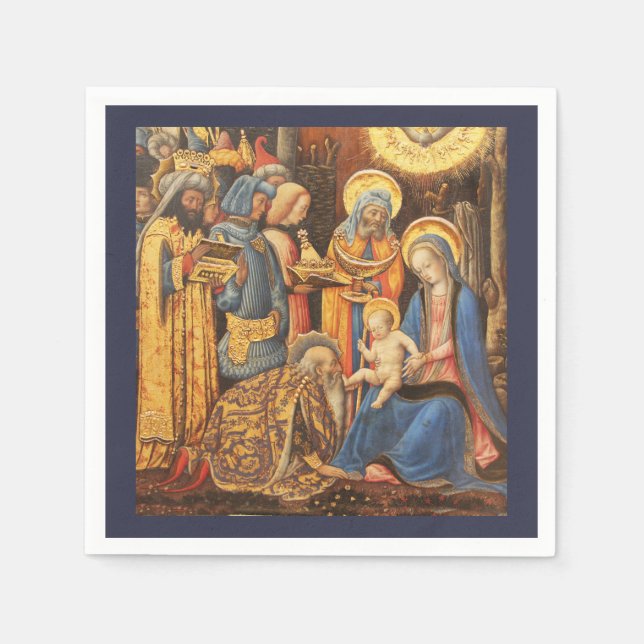 Serviette Jetable Adoration des Rois (Adorazione dei Magi) (Devant)