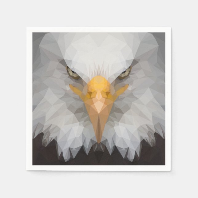 Serviette Jetable Aigle géométrique (Devant)