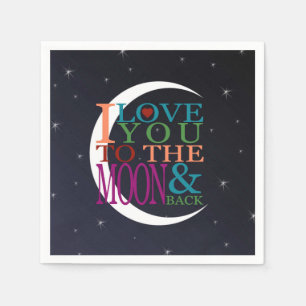 Serviette Jetable Aimez-vous à la Lune et retour