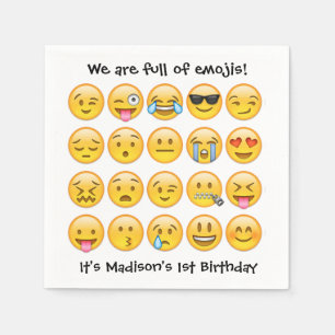 Serviette Jetable Ajouter un nom - Fête d'anniversaire Emoji Personn