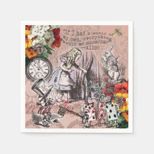 Serviette Jetable alice nonsens pays des merveilles rideau
