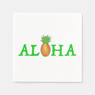 Serviette Jetable ALOHA Île Tropicale Hawaïenne Luau de l'Ananas