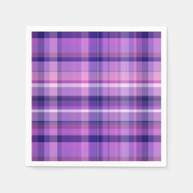 Serviette Jetable Amethyst Marine Bleu Coton Candy Rose Madras (Devant)