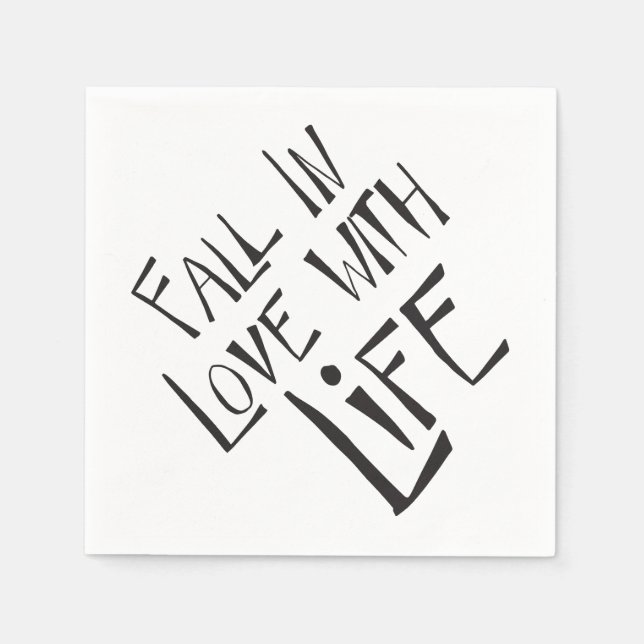 Serviette Jetable Amour Vie Motivation Attitude Napkins (Devant)
