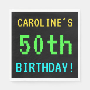 Serviette Jetable Amusant Vintage / Retro Jeu vidéo Look 50e anniver