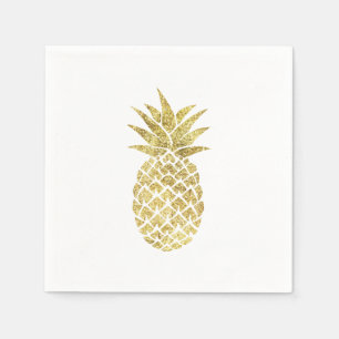 Serviette Jetable Ananas Or Moderne