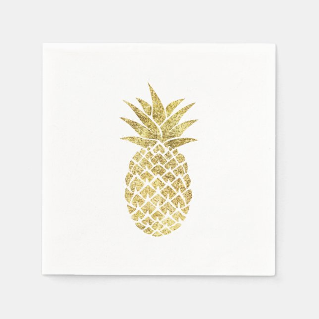 Serviette Jetable Ananas Or Moderne (Devant)