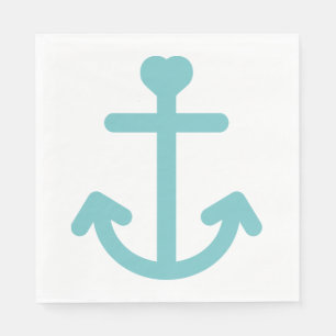 Serviette Jetable Ancre bateau bleu et blanc Mariage nautique / fête