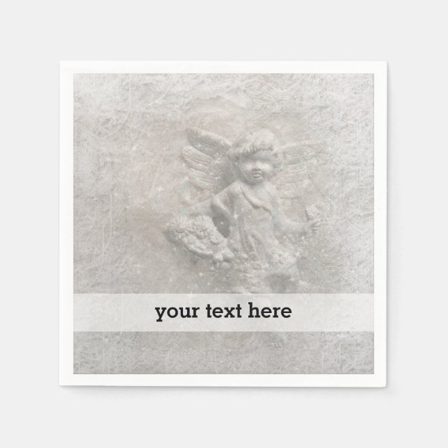 Serviette Jetable Ange de Noël blanc (Devant)