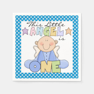 Serviette Jetable Angel Baby Garçon 1er Anniversaire Papier serviett