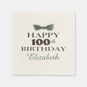 Serviette Jetable Année personnalisée   Antique Joyeux Anniversaire 