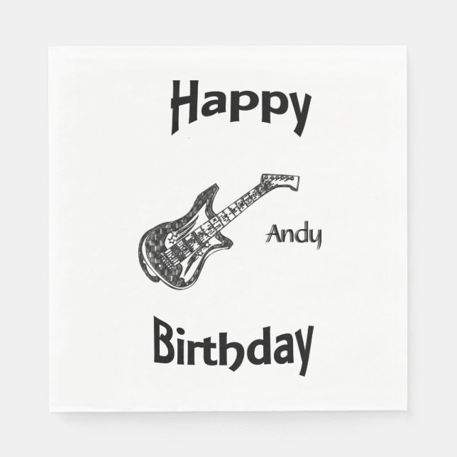Serviette Jetable Anniversaire de la guitare électrique (Devant)