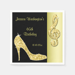 Serviette Jetable Anniversaire de stylet d'or et de fissure triple