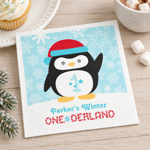 Serviette Jetable Anniversaire de Winter ONEderland Flocon de Neige