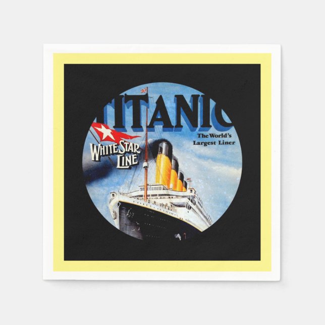 Serviette Jetable Annonce voyage Titanic RMS (Devant)