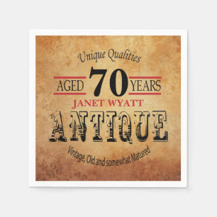 Serviette Jetable Antique 70e anniversaire Design